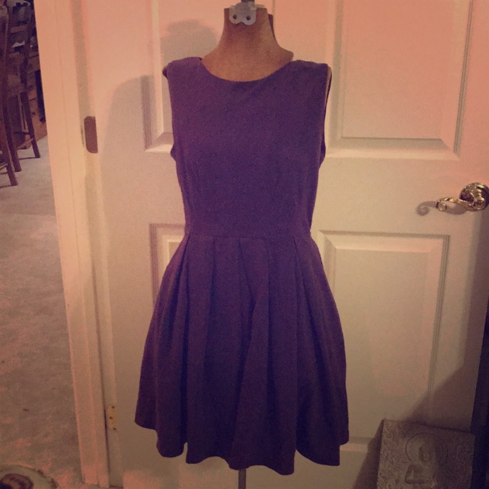 Pleated Vintage Purple Dress